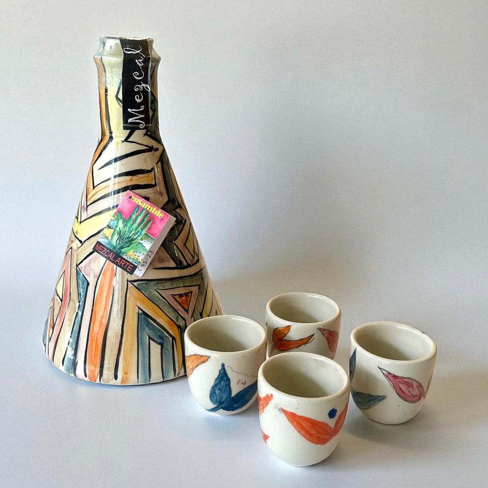 Kit de Botella Arte con Mezcal y Mezcaleros - Mezcaleras