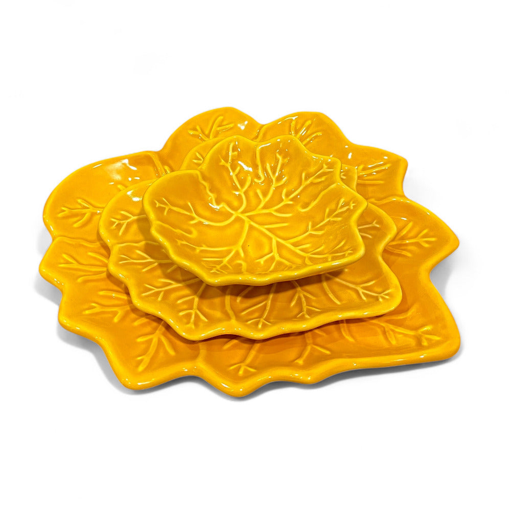 Platon Hoja Amarillo - Platón de Cerámica