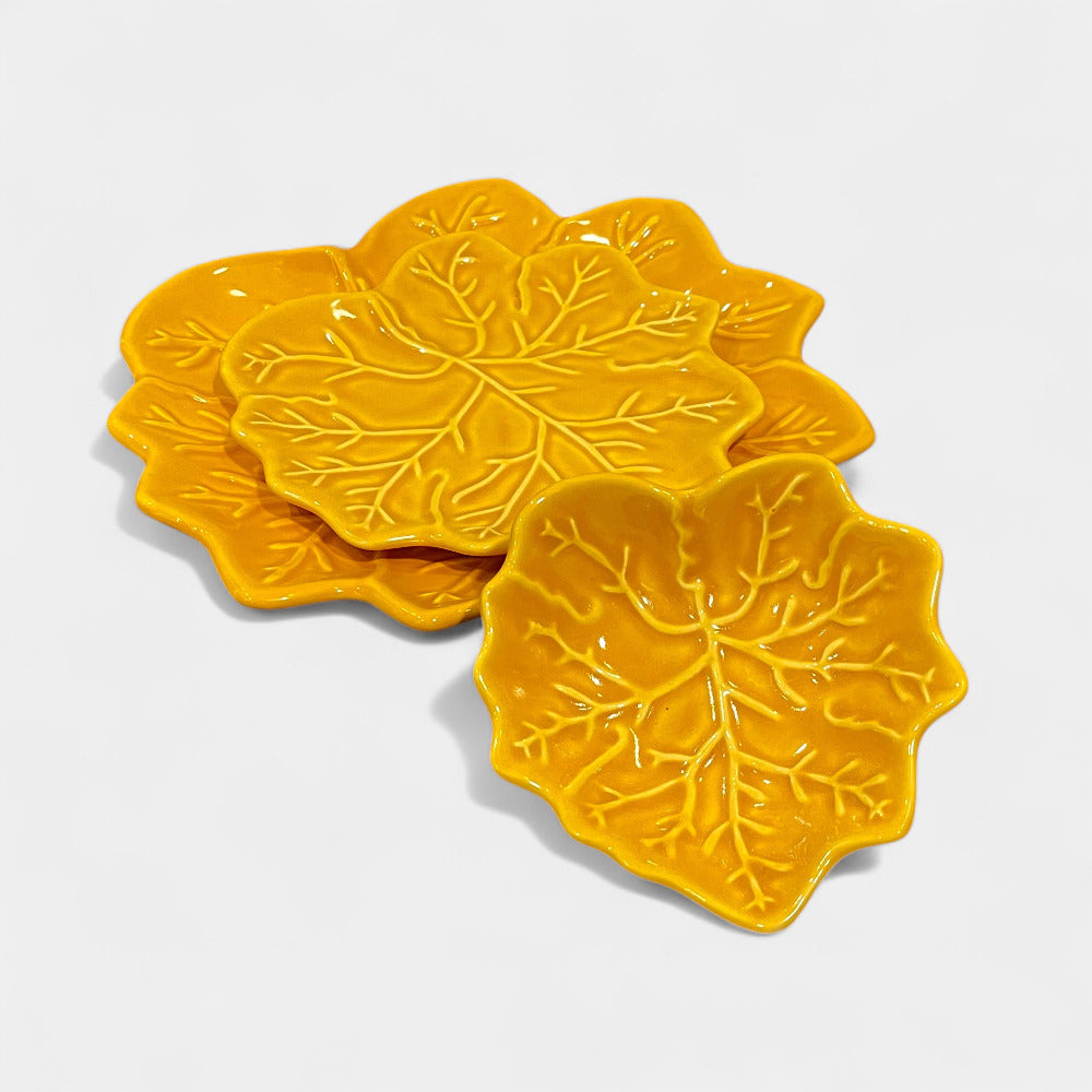 Platon Hoja Amarillo - Platón de Cerámica