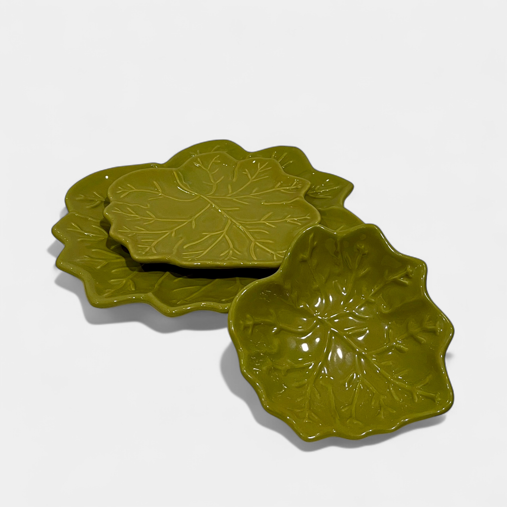 Platón Hoja Verde - Platón de Cerámica