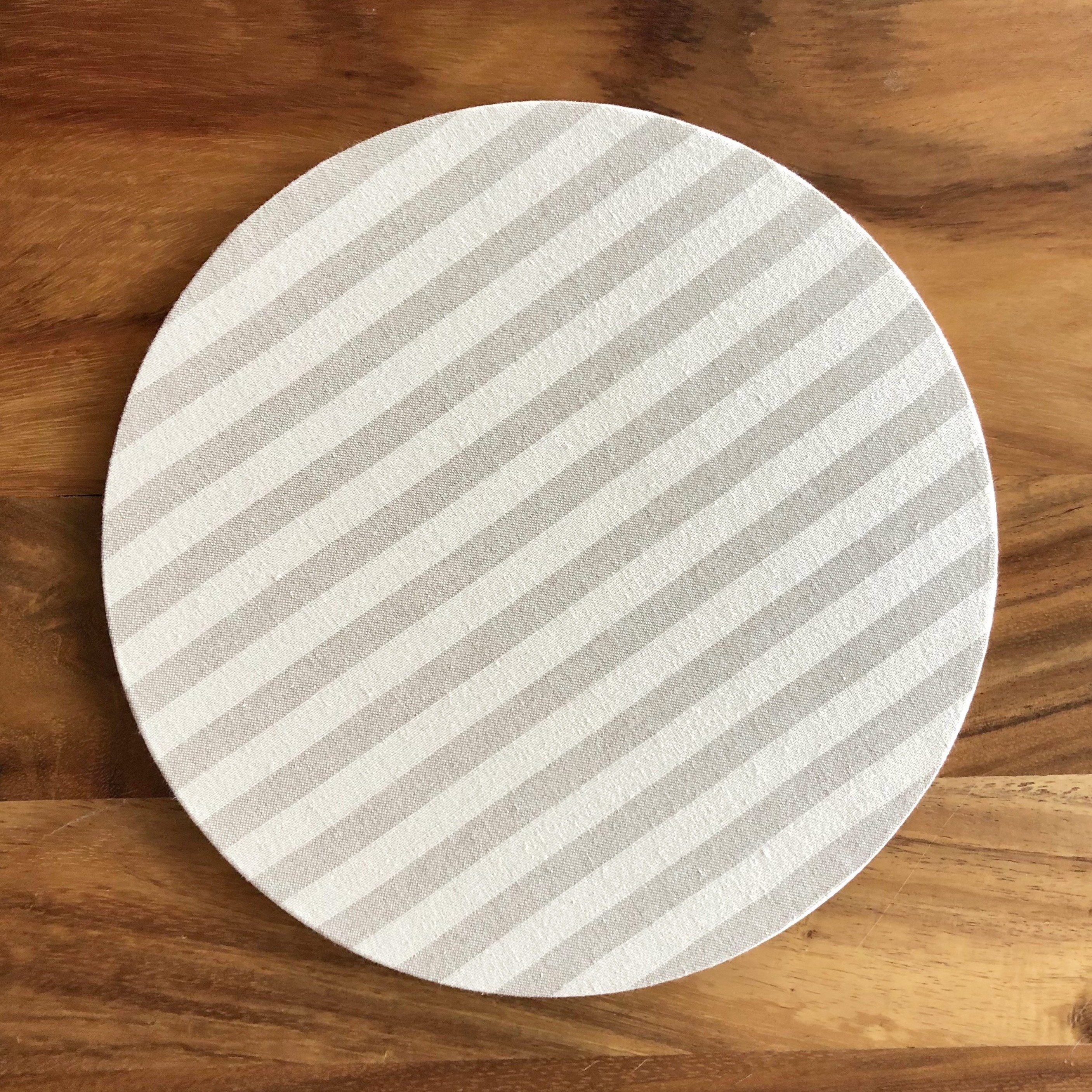 Stella Rayas Anchas Beige - Funda Plato Base