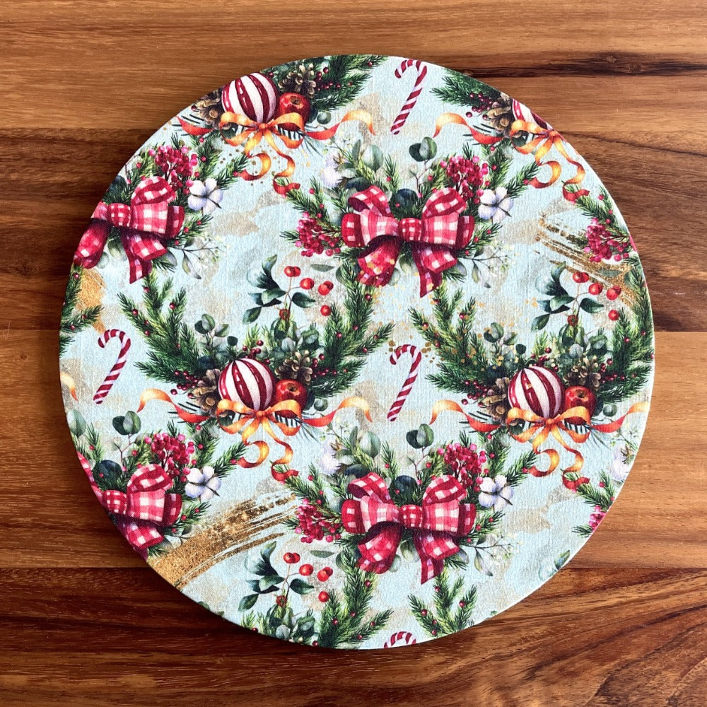 Cheerful Christmas Red Ribbon - Funda / Individual Rígido (MDF)