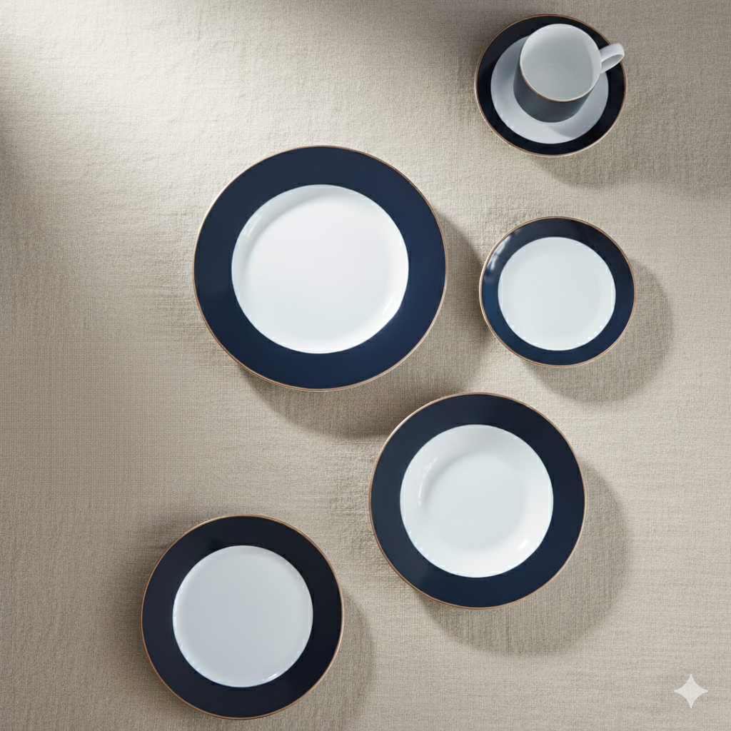 Huna Índigo (Set de 6) - Vajilla de Porcelana
