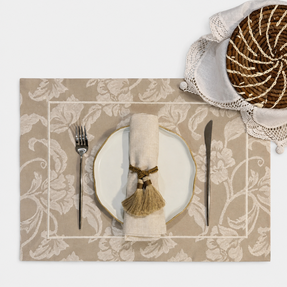 Floral Ivory (Set de 6) - Individual de Mesa