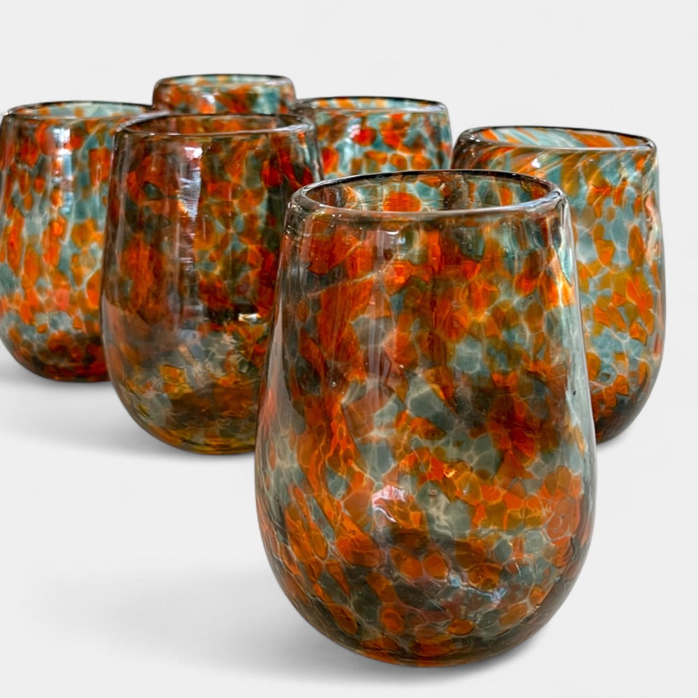 Ibiza Naranja con Negro (Set de 6) - Vasos