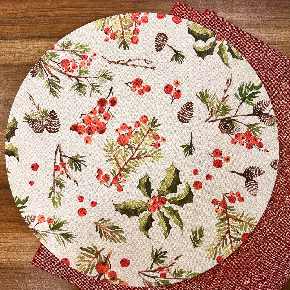 Christmas Berries - Funda / Individual Rígido (MDF)
