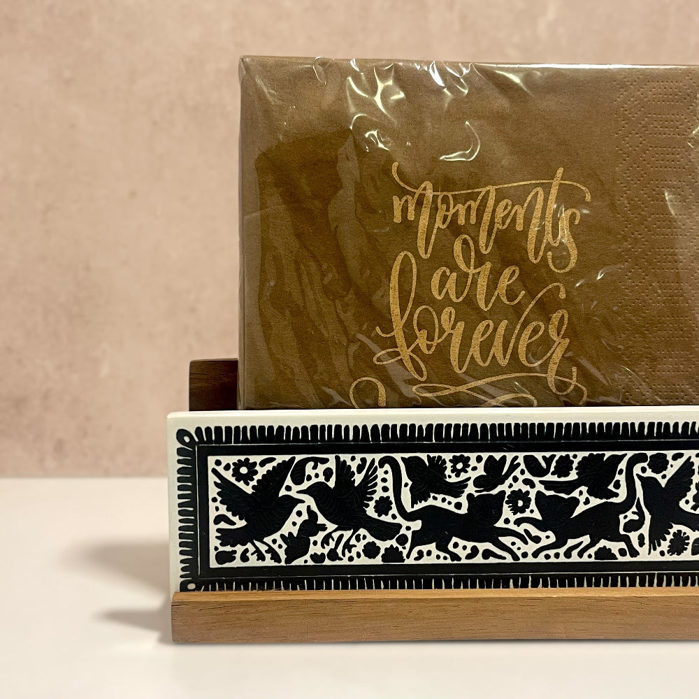 Olinalá Vertical Negro/ Blanco - Servilletero