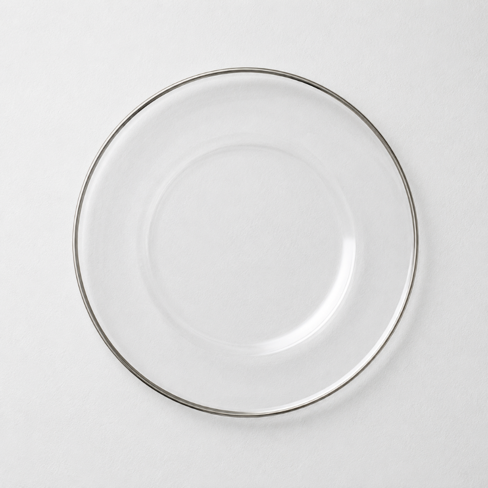 Plato Cristal Transparente Filo  - Plato Base