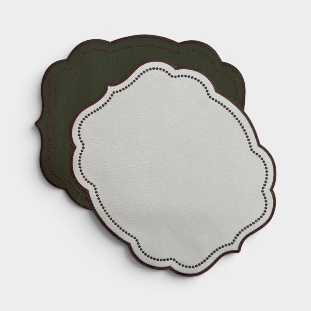 São Paulo Verde/Ivory (Set de 6) - Individual de Tela Impermeable