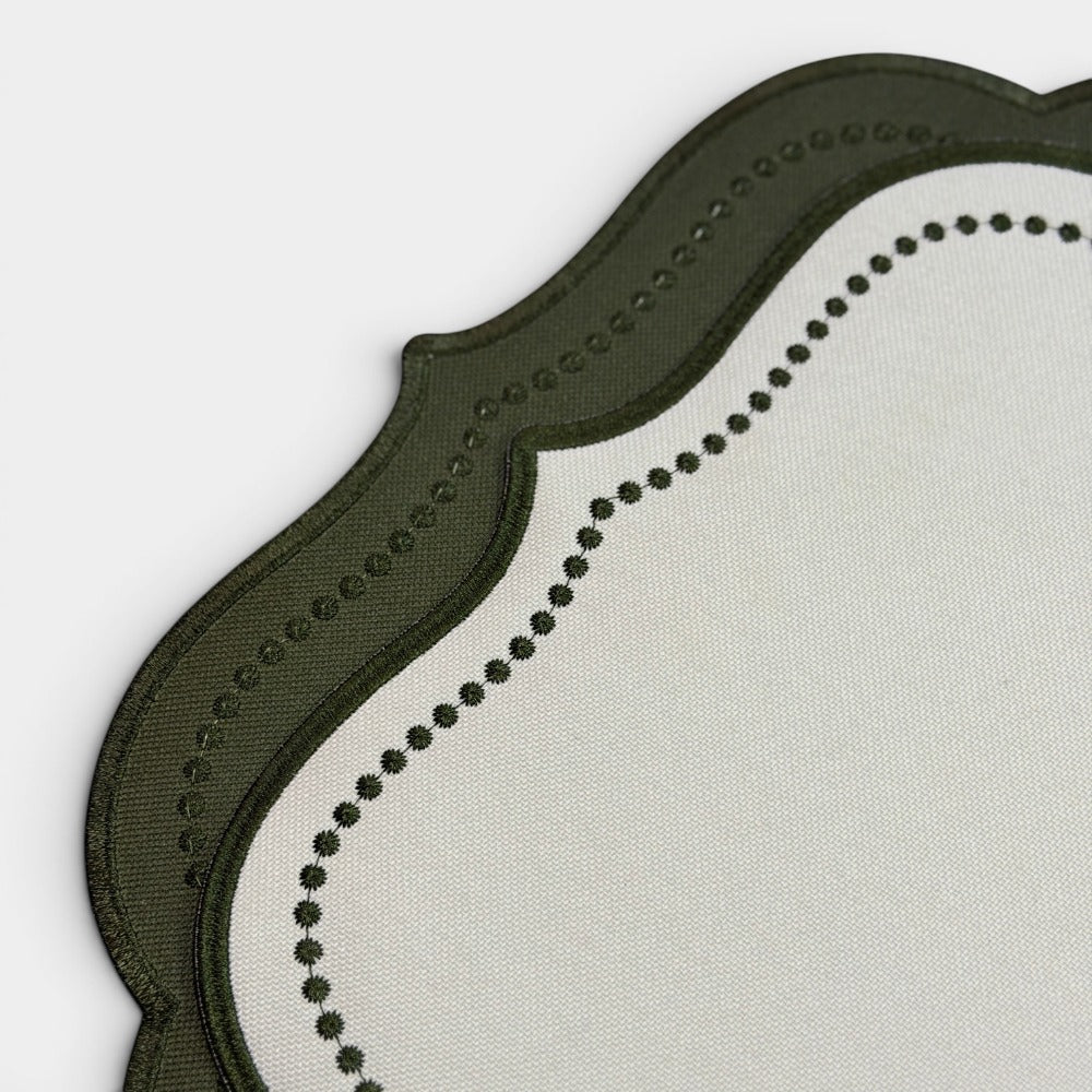 São Paulo Verde/Ivory (Set de 6) - Individual de Tela Impermeable