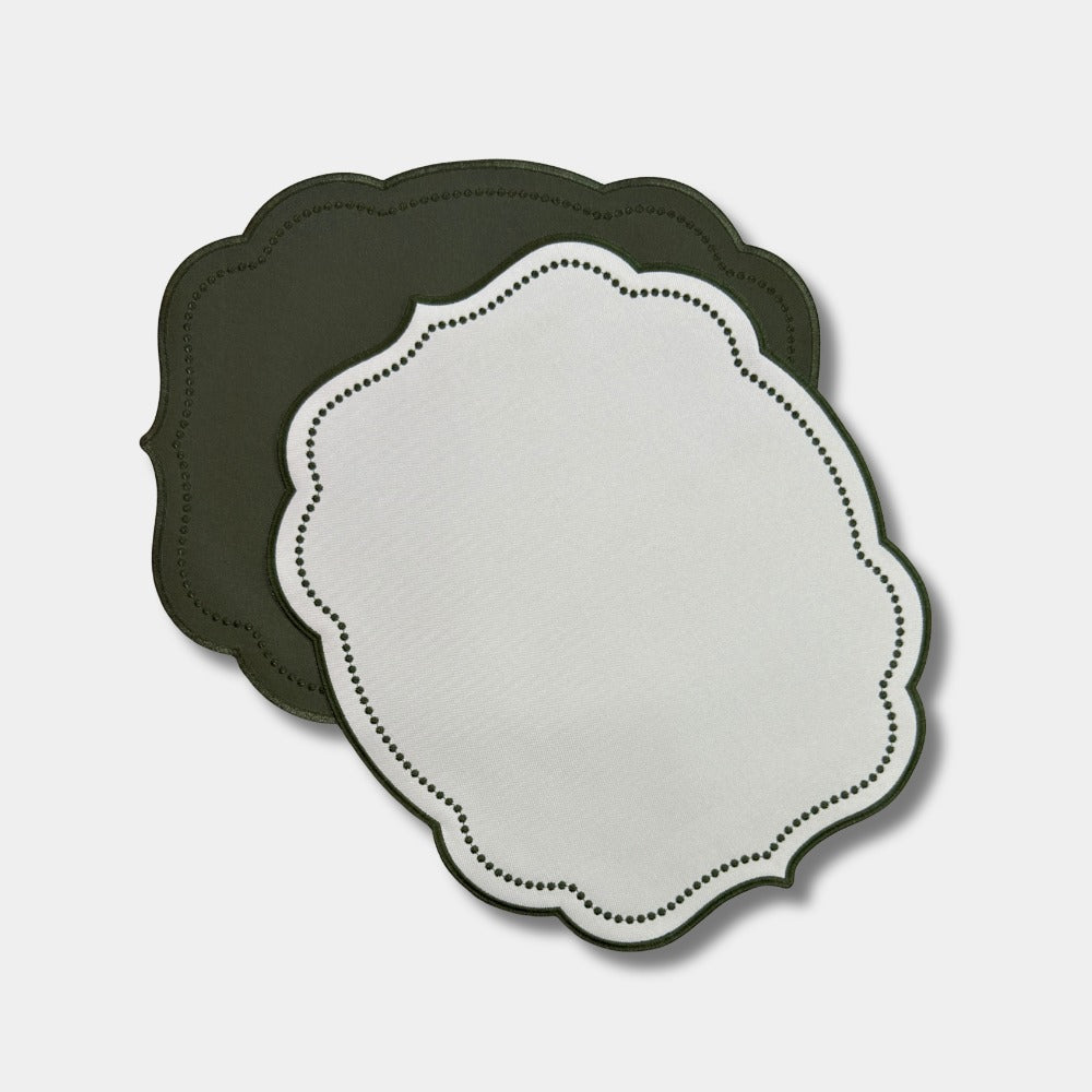 São Paulo Verde/Ivory (Set de 6) - Individual de Tela Impermeable